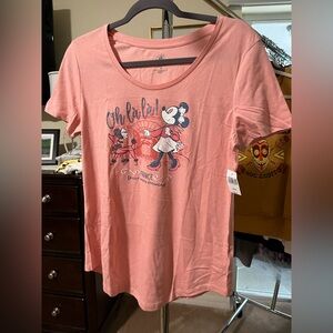 Disney Coral Tee with Minnie Mouse Graphic